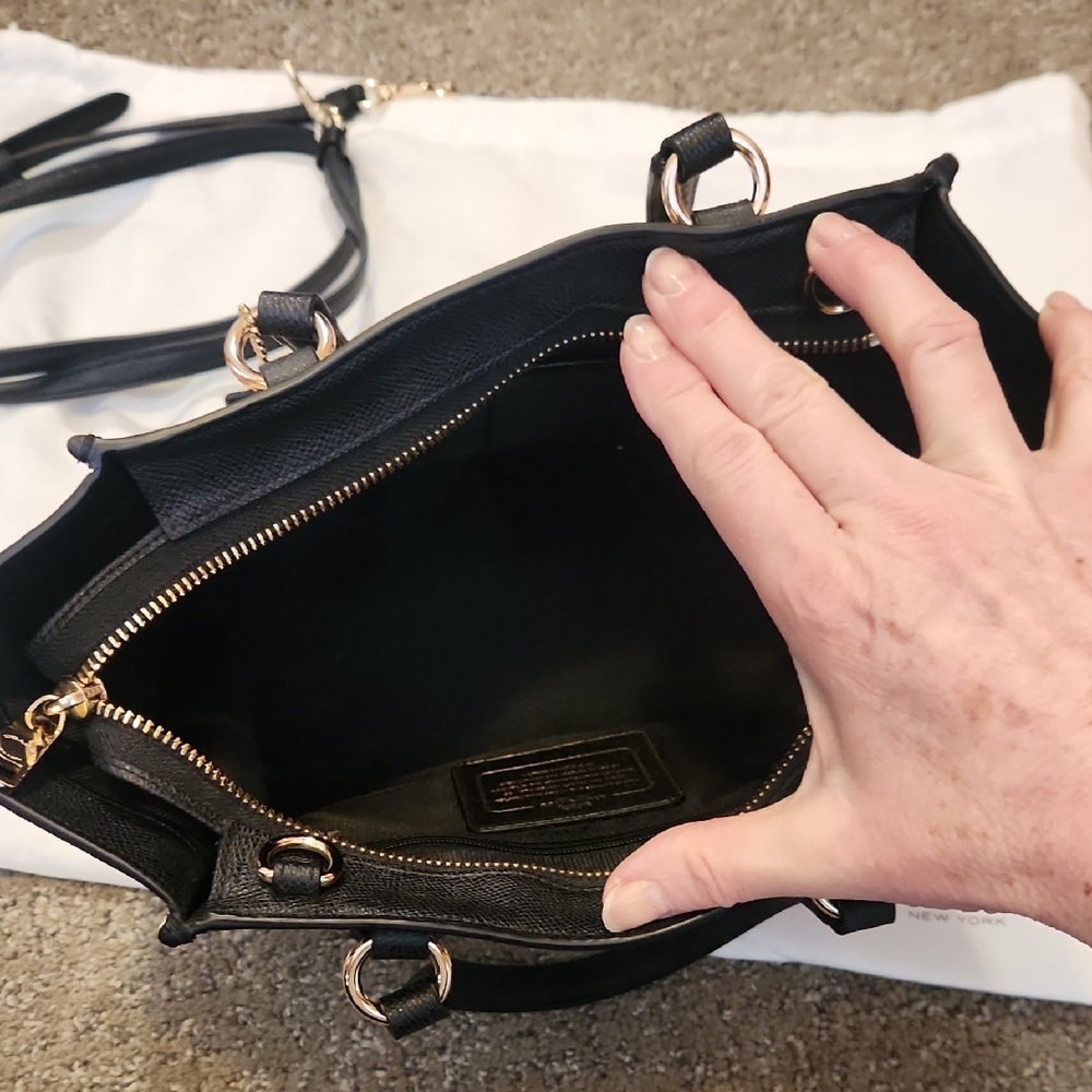 Coach Black and Cream Animal Print Tote - Picture 6 of 10